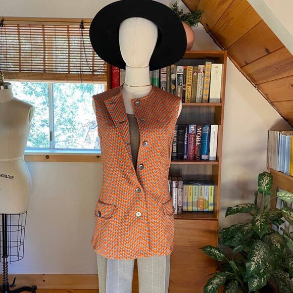 Vintage Tops - Vintage 1970s Vest Orange